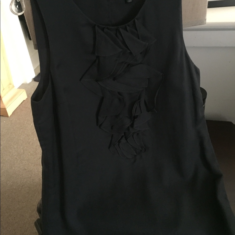 Anne Taylor Sleeveless Blouse, Gray, Sz. M